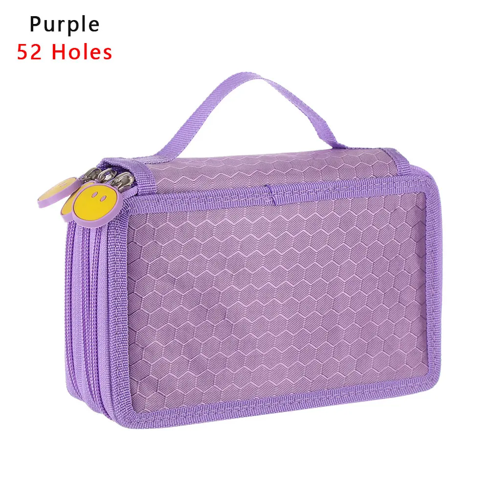 52 Holes-Purple 1 шт. сумка для ручки из ткани Оксфорд профессиональный художественный маркер для хранения большой пенал 32/52 отверстий многофункциональные Канцтовары чехол - Цвет: 52 Holes-Purple