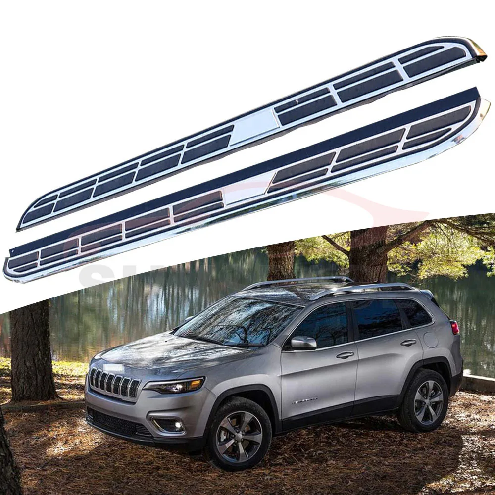 Боковой Шаг подходит для Jeep Cherokee- Беговая доска nerf бар 2 шт. левый и правый алюминиевый боковой шаг боковая педаль