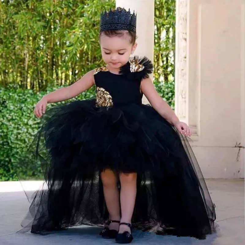 black pageant gown