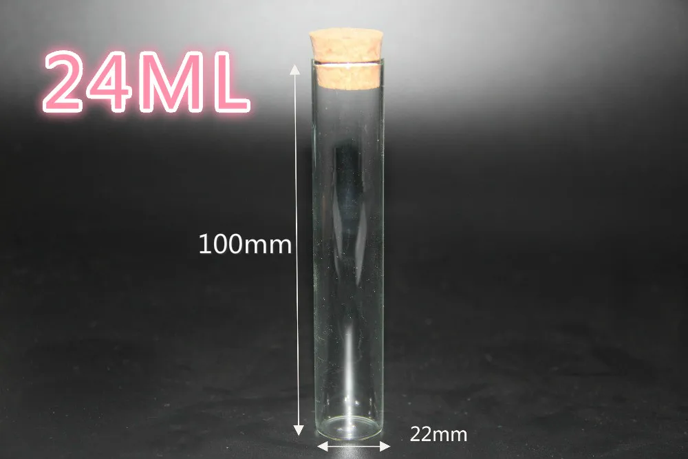 22x100mm 24ml 30 шт., размер: 4/5/6/18/22/24/30/65/75 мл Тесты трубка, стеклянные бутылочки флакон баночки с пробкой фиксаторы уход за кожей лица маска DIY свадебный Декор для дома Для Хранения Jar Контейнер - Цвет: 22x100mm 24ml