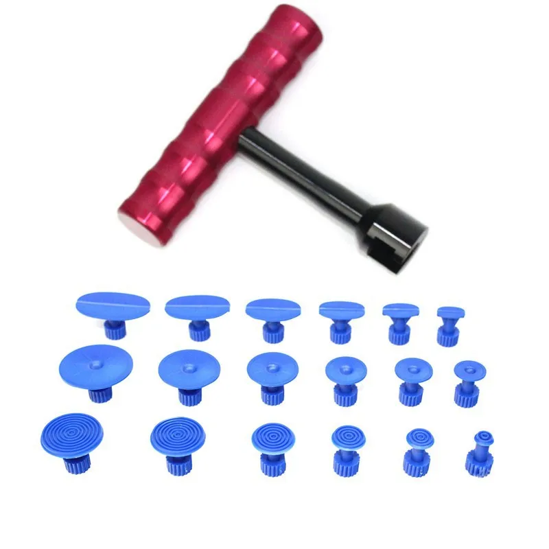 

19 in 1 Set Paintless Dent Repair T-Bar Puller Slide Hammer Glue Tabs Paint Dent Repair Tools Auto Maintence Car Accessories