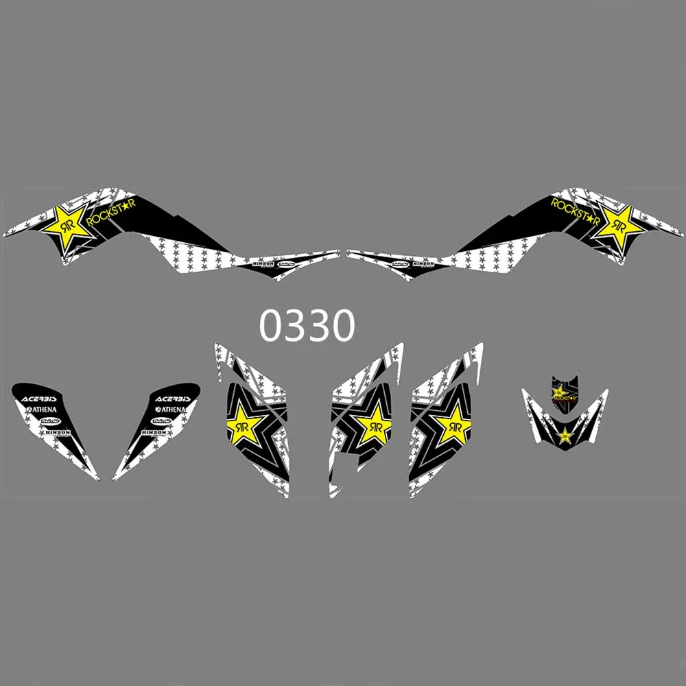 

Full Graphics Decals Stickers Kit Custom Number Name Glossy Stickers Waterproof for YAMAHA ATV RAPTOR700 2006-2012