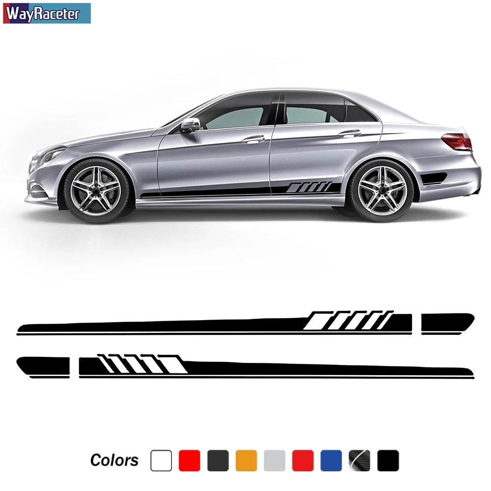 2 шт. издание 1 Боковая Полосатая юбка наклейка для Mercedes Benz E Class W212 S212 A207 C207 E63 AMG E200