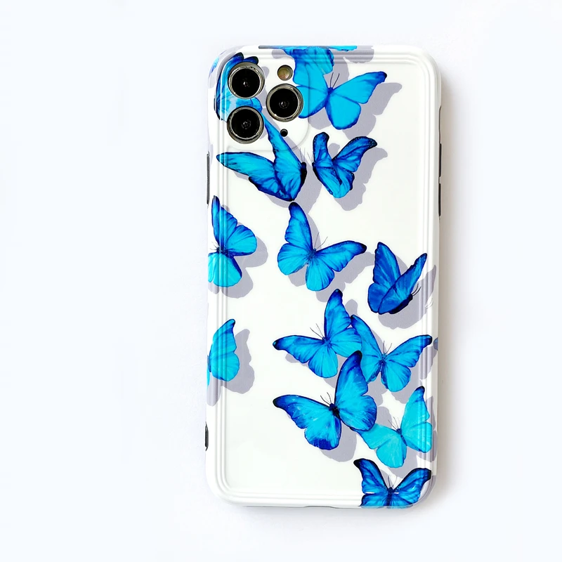 Чехол для Iphone11 XS Max с голубой бабочкой чехол премиум класса Iphone7 8 Plus X Xr 11pro