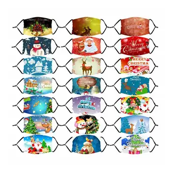 

Santa Claus Cartoon Series Autumn And Winter Cotton Masks/XMAS Decor/Digital Printing/Thickened/With Filter Element