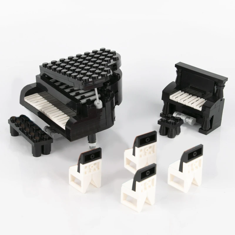 New Arrival Big Figure Player MOC Accessories City Legoings Piano Musical Instrument Building Blocks Parts Bricks Kit Kids Toys (8)
