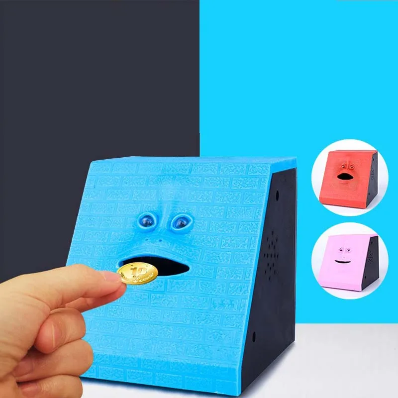 Face Money Eating Box Automatic Saving Bank Chewing Piggy Bank Cat Safe