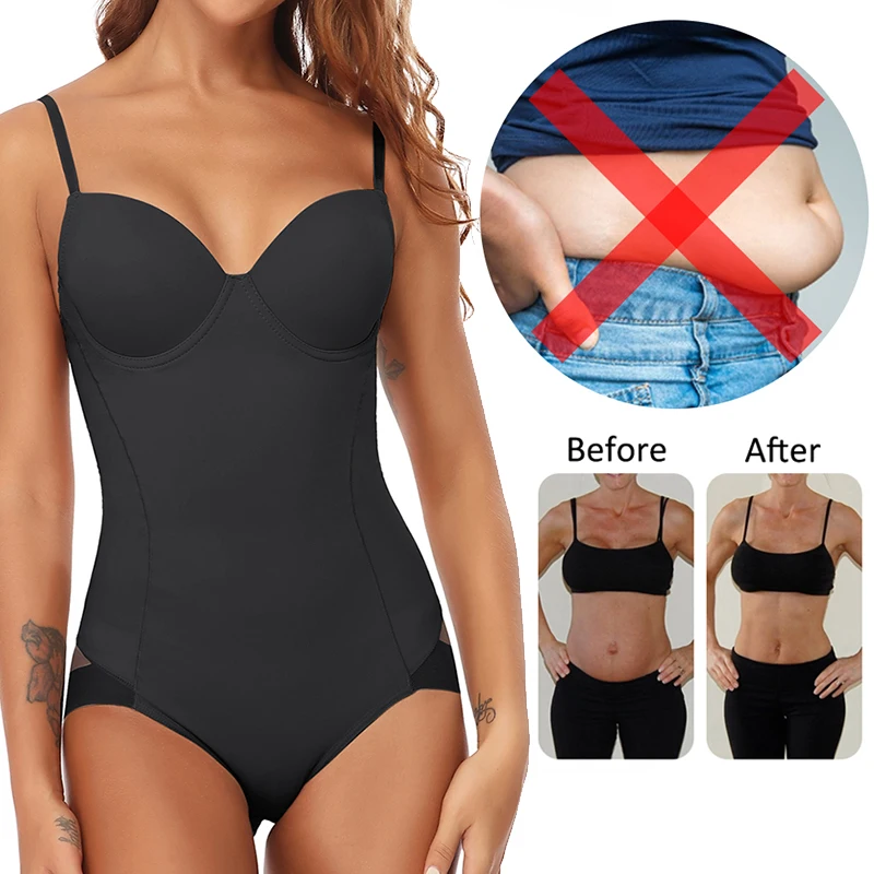 Body Shapewear da donna gilet da allenamento In vita Slim Full Body Shaper reggiseno incorporato canotta top Tummy Control biancheria intima dimagrante