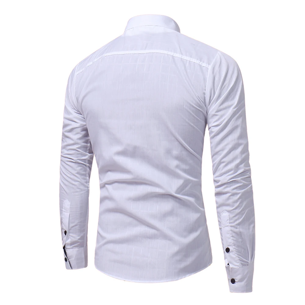 PUI men TIUA, деловые рубашки для мужчин, Chemise Homme, мужская повседневная приталенная рубашка на пуговицах с отложным воротником и длинным рукавом