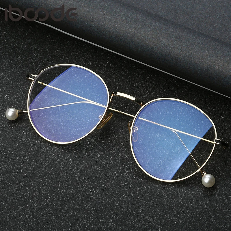 Iboode роскошные женские перламутровые готовые очки для близорукости металлические круглые Рецептурные очки для близоруких женщин близорукие унисекс 1 шт