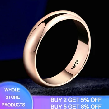 

YANHUI Simple Design Round Rose Gold Filled Halo Rings Set For Women Men Handmade Geometry Finger Ring Set Female Jewelry Gifts