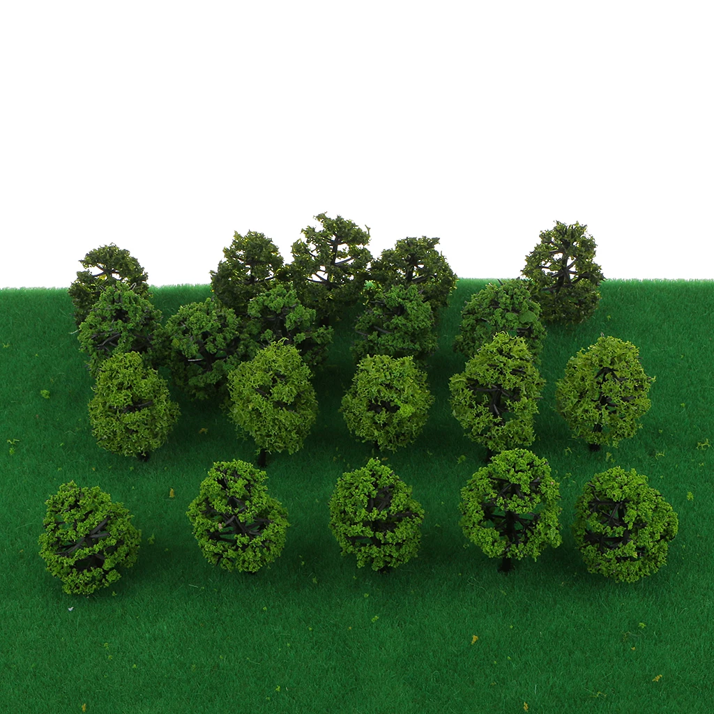 Pack of 160pcs 1/250 Scale Plastic Model Trees Train Track Street Railroad Scenery Scene for Garden Courtyard Landscape 5cm 2