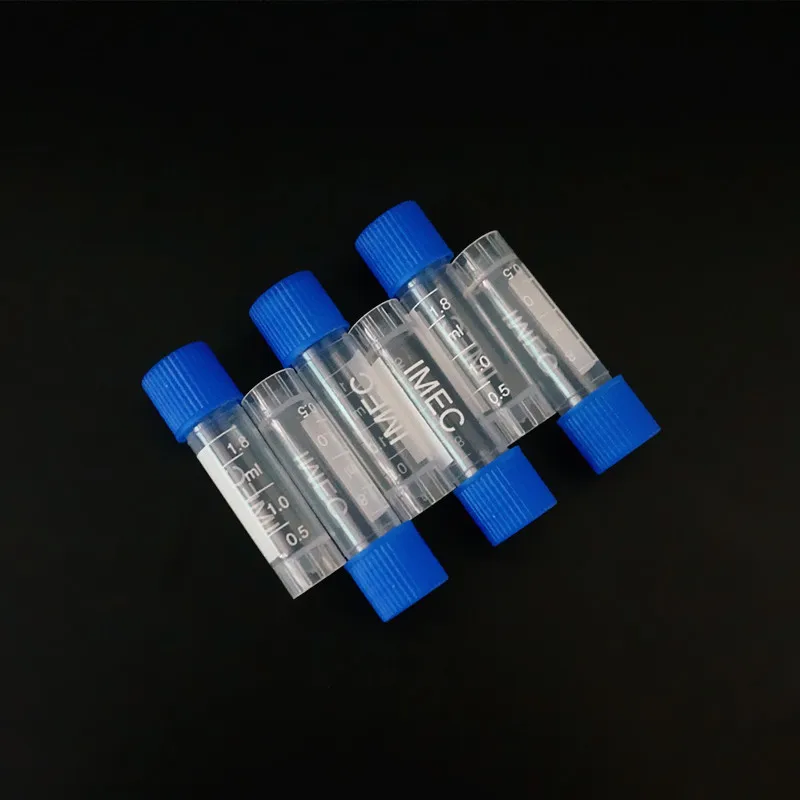 500pcs/lot 1.8ml(2ml) cryovial Cryopreservation tube Cryogenic Vials Plastic reagent bottle with Silica gel washer