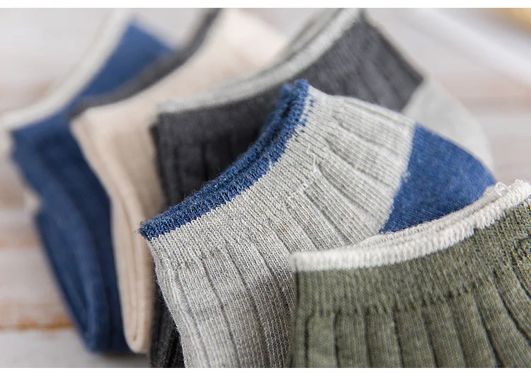 Stripe Men Color Matching Sock Cotton Compression Boat Socks Korean Funny Novelty Streetwear Trendy Casual Fashion Calcetines