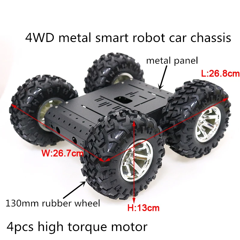 8KG Load C3 4WD Smart Robot Car Chassis Kit 130mm Rubber Wheel + 4pcs High Torque DC Motor Unassembled DIY Education | Игрушки и хобби