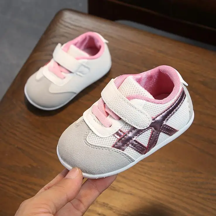 Повседневная обувь для маленьких мальчиков и девочек; сезон весна-осень; Лоскутная обувь для малышей; 0-2 лет; 15-19; 8189; K210; TX09 - Цвет: K210 net pink