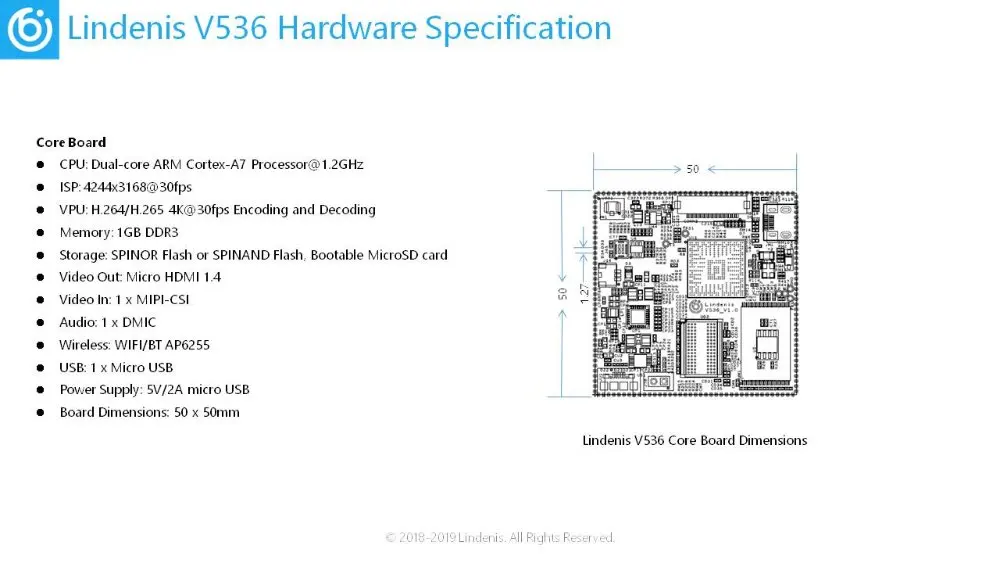 Lindenis V536 искусственная интеллектуальная Плата развития обработки видео, Allwinner V536, A7 двухъядерный, 4K