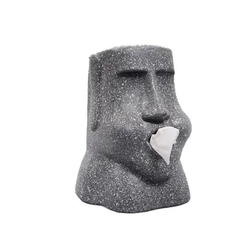 

Newly Moai Napkin Box Innovative Easter Island Moai Design Paper Tissue Box Fun TE889