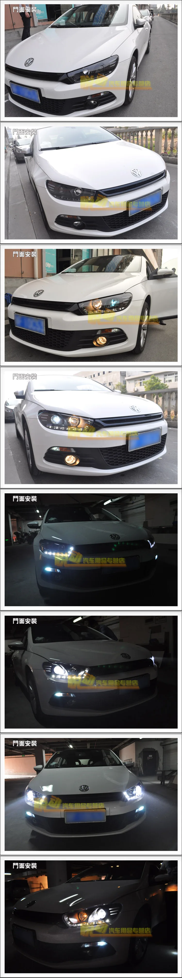 Car Styling for VW Scirocco Headlights Scirocco R LED Headlight DRL Lens Double Beam H7 HID Xenon bi xenon lens