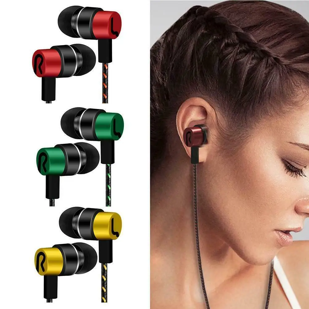 

Floral Braided Wire Earphone Sport Running Headphone Earbuds Stereo Super Bass Headset For MP3 Smart Phone
