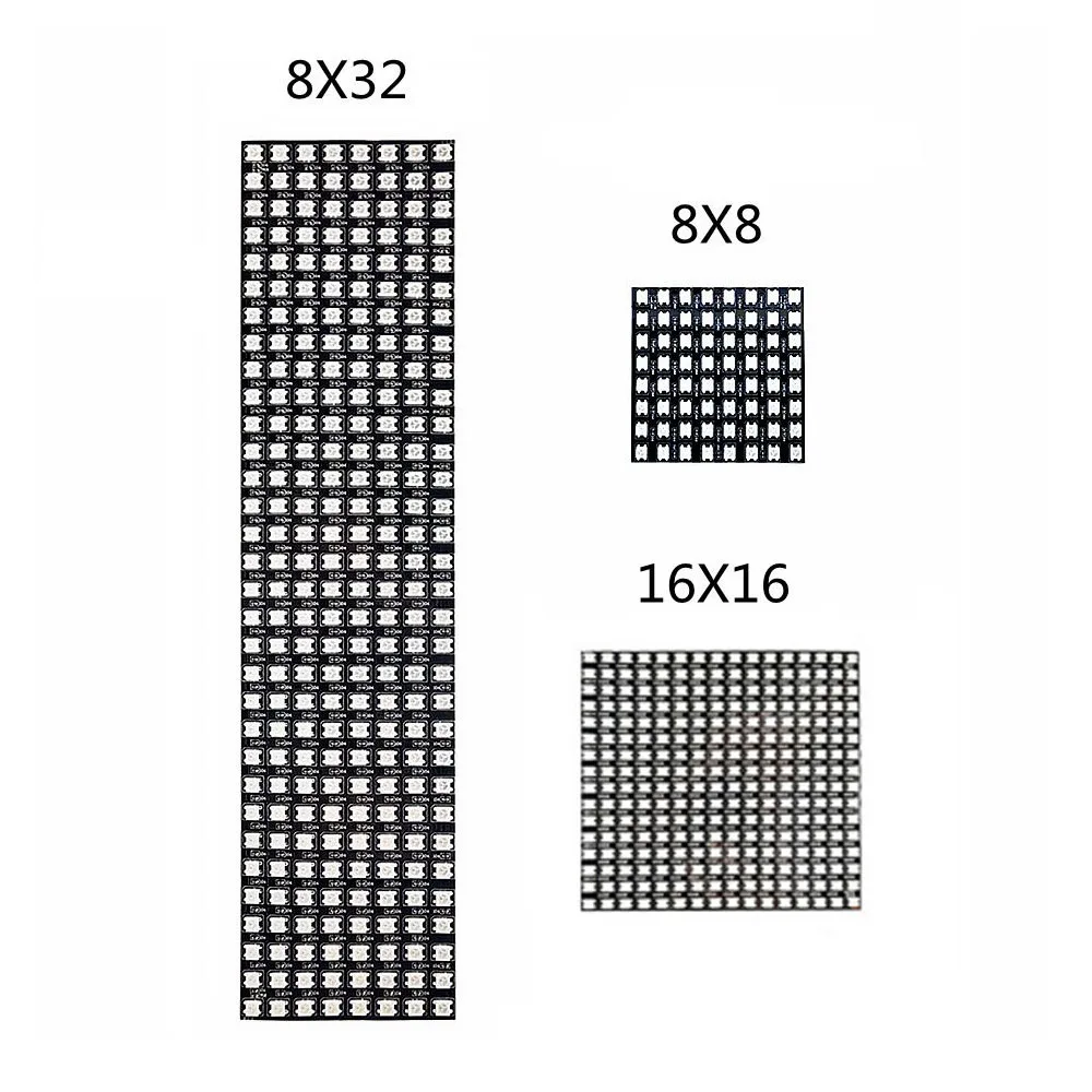 WS2812B RGB 5050 SMD гибкий 8x8 8x32 16x16 пикселей матричный экран WS2812 IC светодиодный модуль