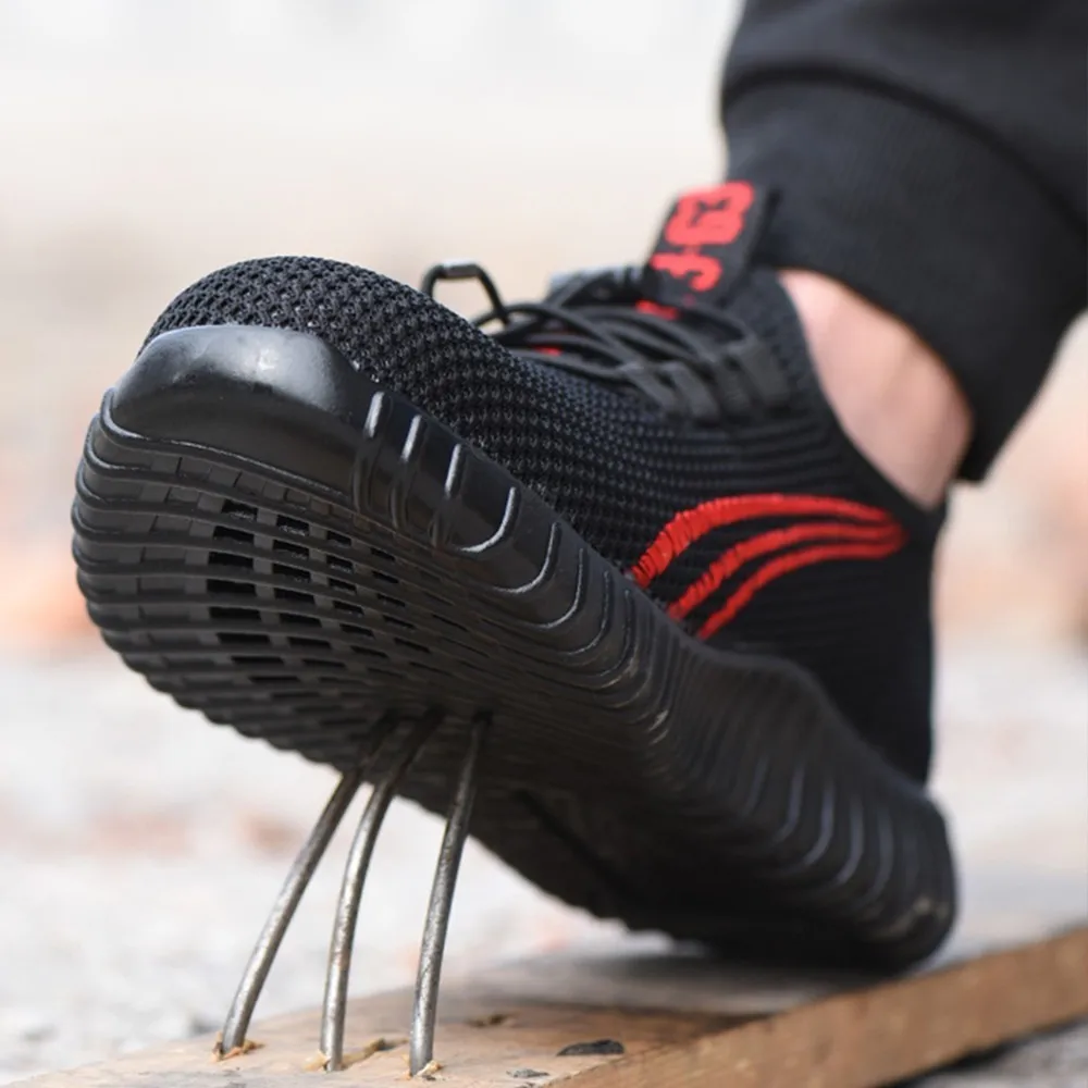 

2019 Steel head mesh men's safety shoes, lightweight and breathable men's work shoes, non-slip wearable men's boots rubber sole