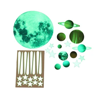 

2 Sheets Glow in the Dark Wall Stickers DIY Luminous Planets Wall Decals Decor