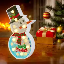 Горячий DIY Рождественский свет бриллиантовый рисунок Рождество дерево Снеговик светодиодный ночник алмаз особенной формы Праздничные
