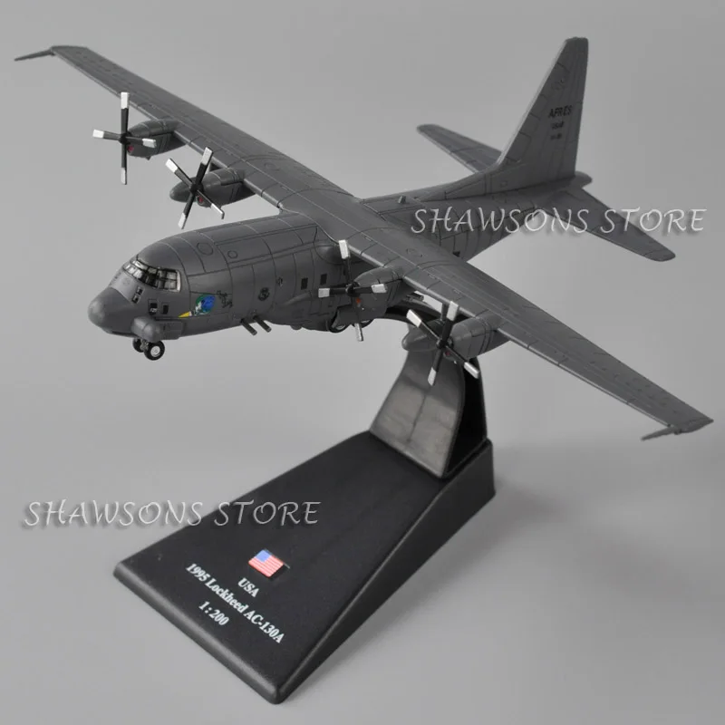 Литой военный самолет модель игрушки 1:200 Lockheed AC-130A истребитель миниатюрный самолет Реплика