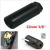 Black CR-V Steel 22mm Oxygen 02 Sensor Socket 3/8"Drive Square Drive Lambda Tool Remover Hand Tool 4