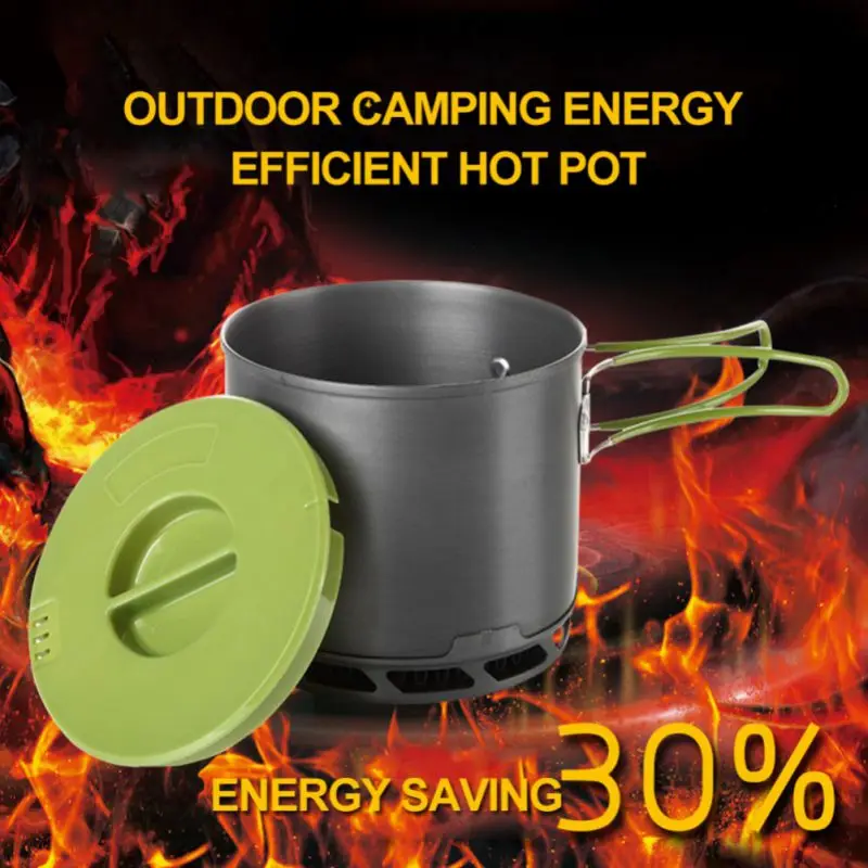 New Lightweight Cookware Cooking Pan Heat-collecting Ring Pan For 1-2 Person Outdoor Activities Picnic Camping Cookware Set