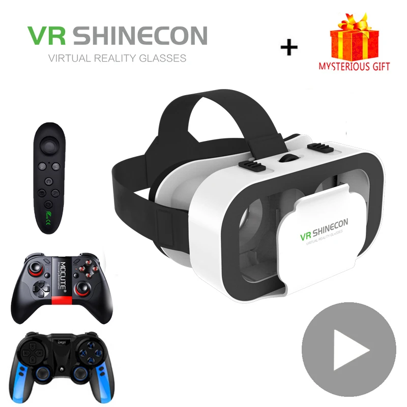 Vr Shineconヘルメット3dメガネ仮想現実のためのスマートフォン電話ヘッドセットゴーグルcasqueワースviar双眼鏡ビデオゲーム 3d Glasses Virtual Reality Glasses Aliexpress