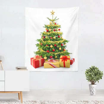 

Cartoon Tapestry Christmas Tree Printing Home Wall Decoration Wall Hanging for Christmas Party Beach Throw Christmas Decoration