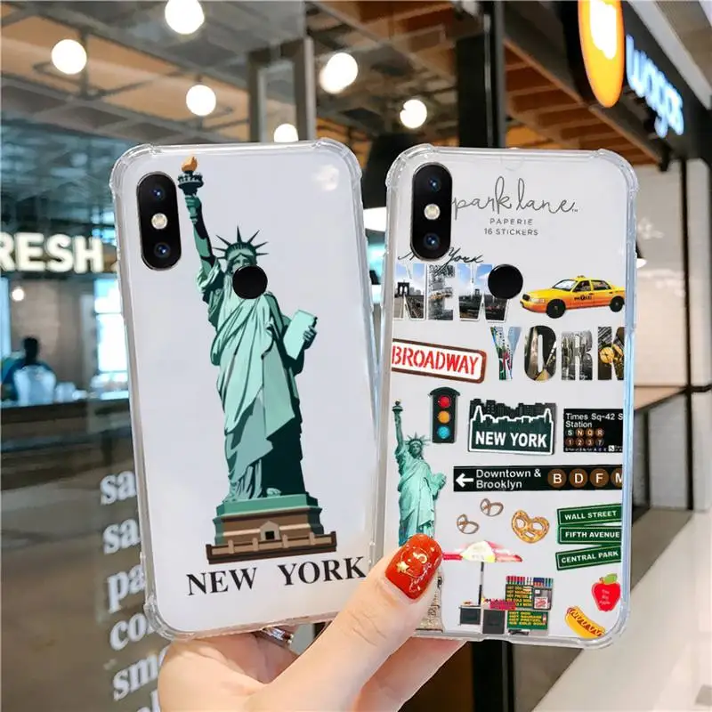 NYC NEW YORK street lanscape Phone Case Transparent for xiaomi Redmi note k 7 6 40 9 5 10 11 A T se pro lite ultra | Мобильные