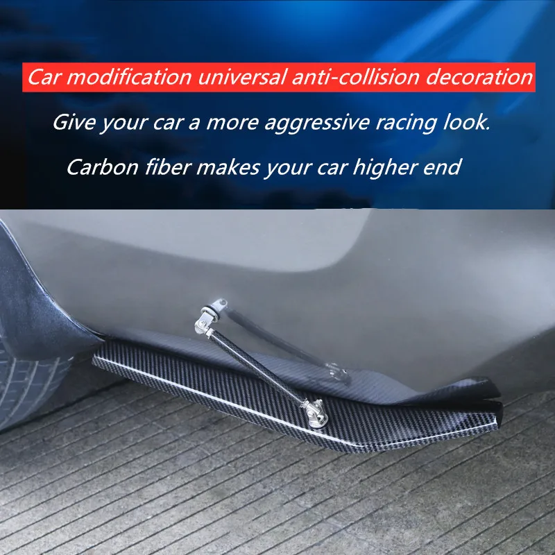 2pcs Universal Car Rear Bumper Lip Spoiler Canards Wrap Angle Scratch Protector Diffusers ABS Car Exterior Parts For Opel Mokka