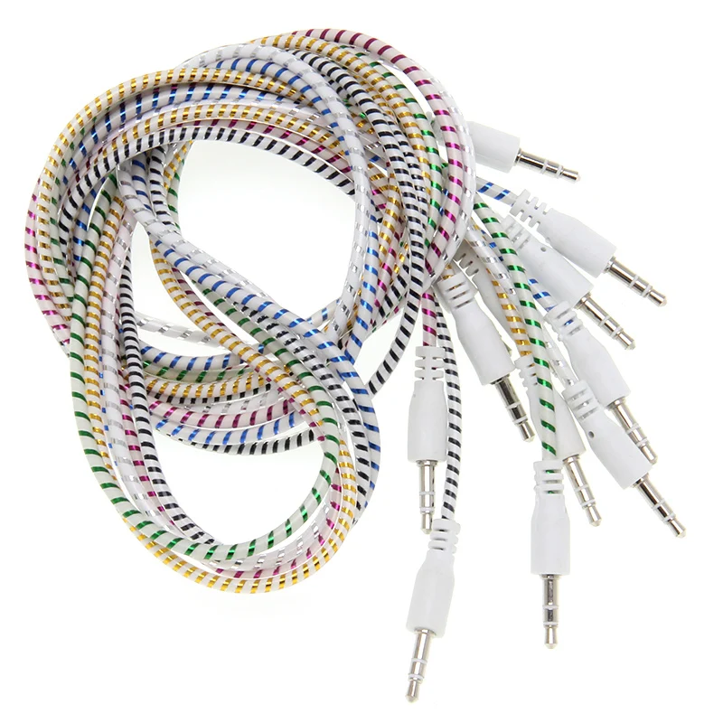 1M Audio Cable 3 5mm Jack Male to Male Stereo Auxiliary Aux Cord For Car Phone MP3 PC Headphone 100pcs