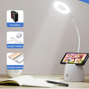 

Rechargeable USB Table Lamp Desk Light LED Night Light Eye Protection Lamp Touch Sensor Control Flexible Lamp Ring Light