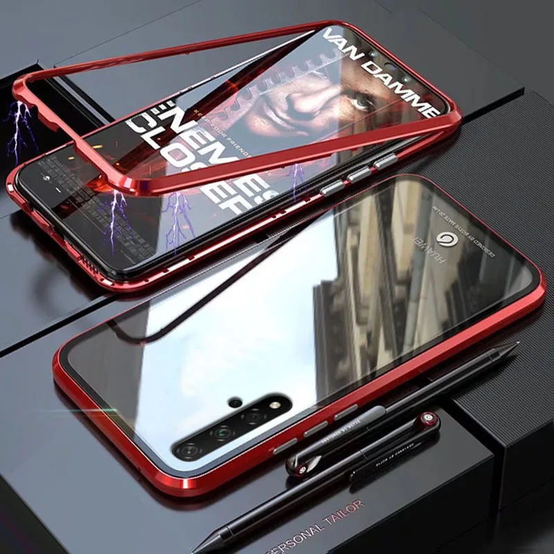 YonLinTan Coque cover Case For Huawei Honor 20 Pro Honor20 magnetic Frame Hard Metal Bumper Single sided phone Back Covers | Мобильные