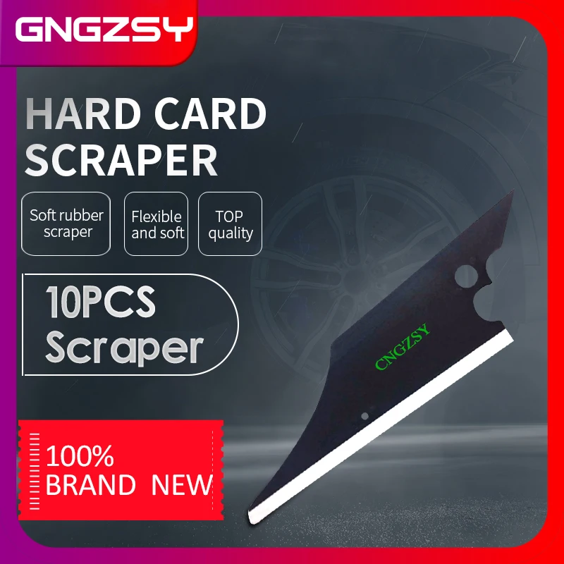 

CNGZSY 10pcs Soft Rubber Squeegee Hand Scraper Black & White Pointed Hard Card Tip For Pulling Back Trims Chizling Film Squeegee