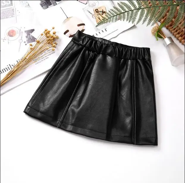 new wholesale girls leather skirt autumn winter fashion girls skirt 4-9t C52