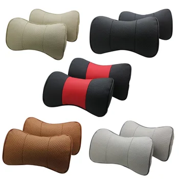 

2 Pcs A Grade High Quality Soft and Comfortable Neck Pillow Real Leather Automotive Travel Pillow