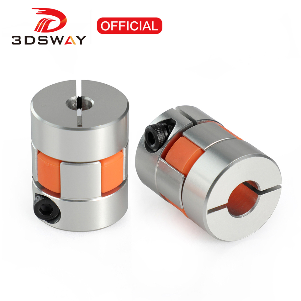 3DSWAY Flexible Shaft Coupler D20L25 Two-Jaw Plum Blossom Coupling 5X8MM Stepper Motor Connector for 3D Printer Parts Engraving
