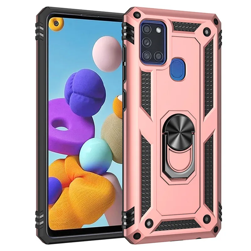 For Samsung Galaxy A21S A12 A52 A72 A03S A02 Armor Car Ring Magnetic Case For A41 A51 A71 A12 A32 A42 M32 A10 S A20 A30 A50 A70 samsung silicone cover