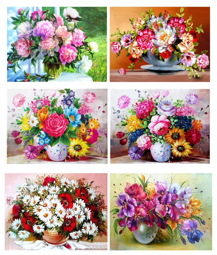 

5D DIY Diamond painting Peony flower Cross Stitch Picture Home Decor