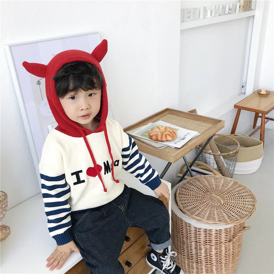 Tonytaobaby/новая осенне-зимняя одежда для мальчиков и девочек; Детские свитера с демонами для родителей и детей