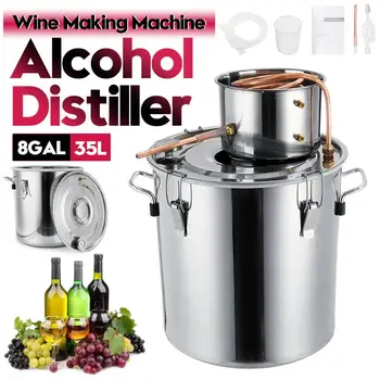 

Durable 8GAL/35L Litres DIY Home Brew Distiller Moonshine Alcohol Still Stainless Copper Water Wine Essential Oil Brewing Kit