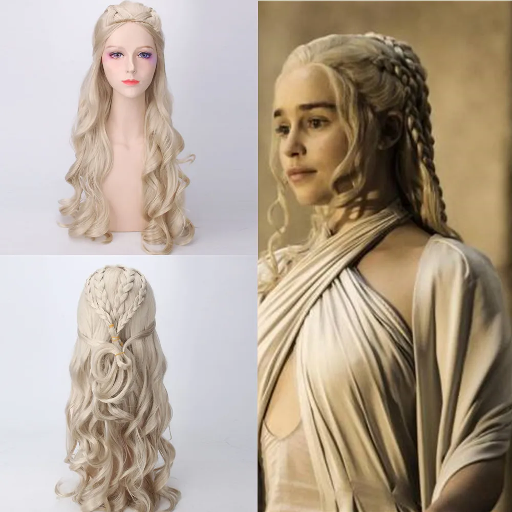 

Game of Thrones Dragon Mother Daenerys Targaryen Wig Anime Cosplay Props Halloween Cosplay Costume