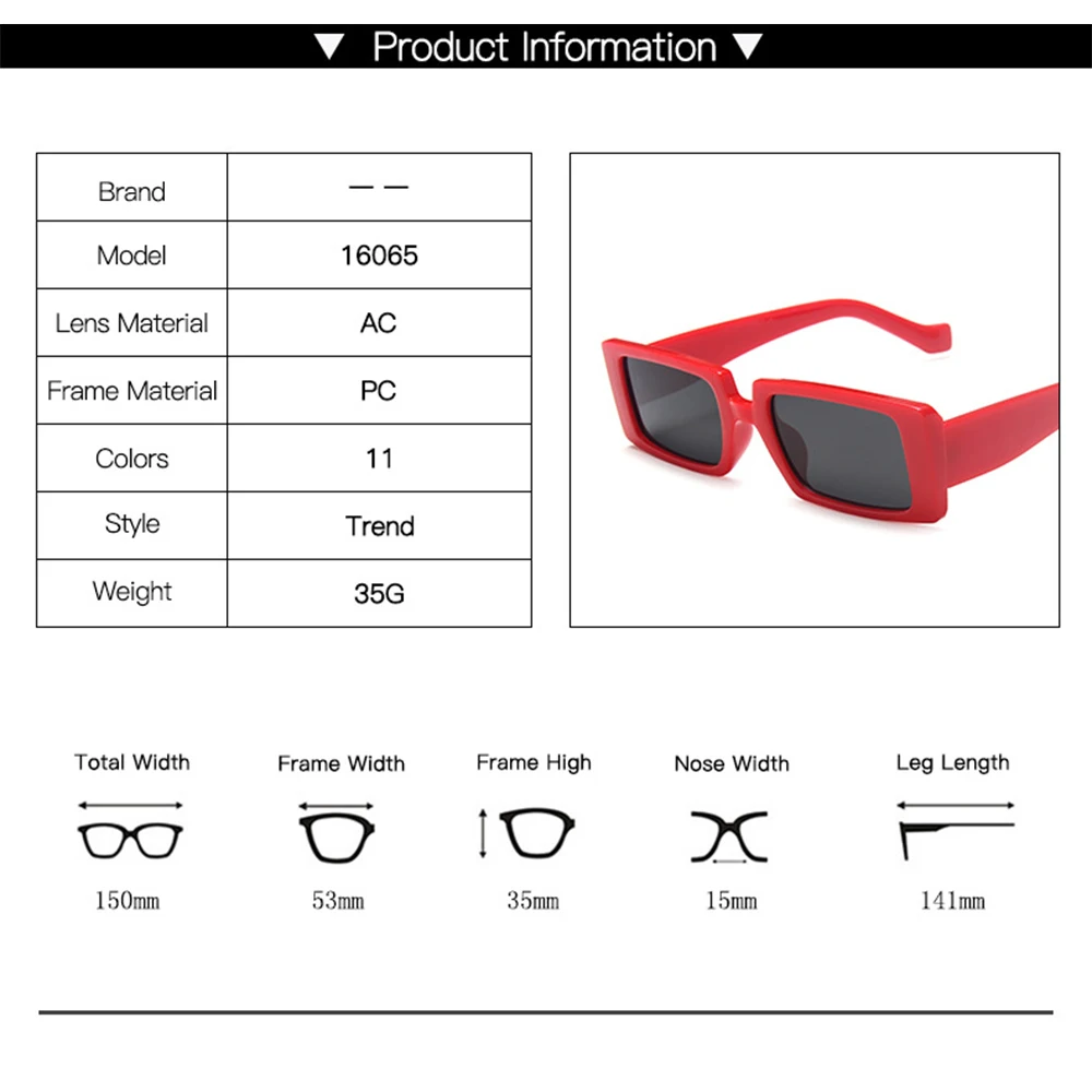 Candy Color Vintage Wide Frame Women Sunglass Small Rectangle Sunglasses Summer Female UV400 Lens Trendy Eyewear Wholesale