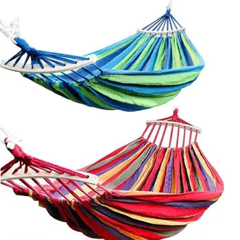 

Portable Hanging Hammock Indoor Lazy Chair Parachute Swing Thick Canvas Bed with Drawstring Handbag for Outdoor Travel Camping