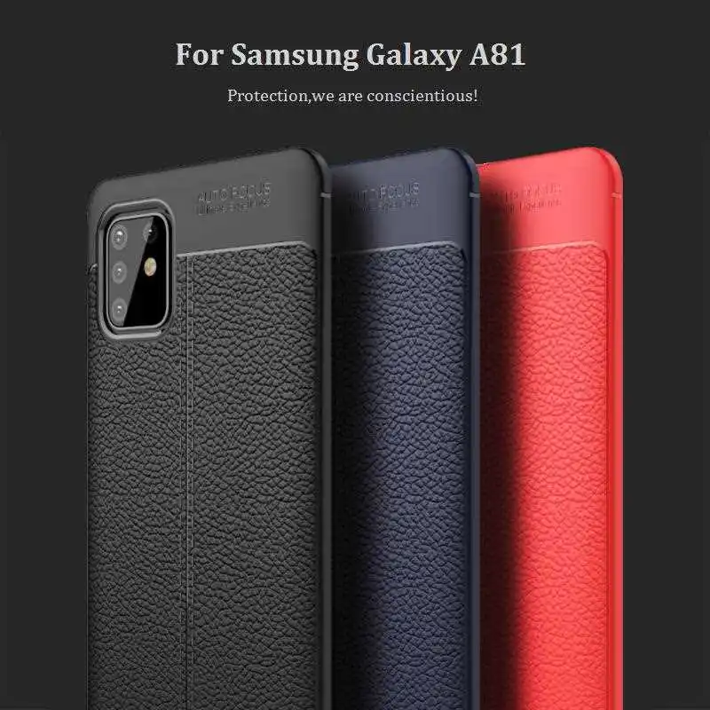 

Mokoemi Lichee Pattern Shock Proof Soft Case For Samsung Galaxy A81 Phone Case Cover
